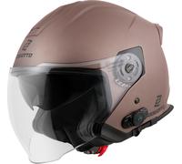 Bogotto H586 BT Solid Bluetooth Casco Jet, marrón, tamaño L para Mujer