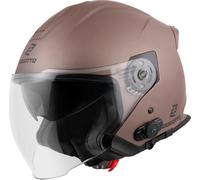 Bogotto H586 BT Solid Bluetooth Casco Jet, Marrone Opaco, M