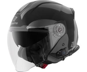 Bogotto H586 BT Solid Bluetooth Casco Jet, negro, tamaño XL para Mujer