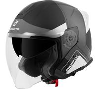 Bogotto H586 City-B Casco Jet, negro mate/gris/blanco, Talla 2XL