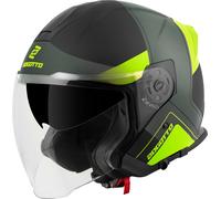 Bogotto H586 City-B Casco Jet, negro-verde-amarillo, tamaño XS para Mujer