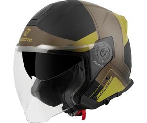 Bogotto H586 City-B Casco Jet, nero opaco/marrone/oro, L