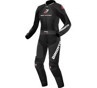 Bogotto Losail Traje de cuero de motocicleta de dos piezas para mujer, negro, tamaño 42
