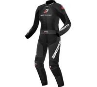 Bogotto Losail Traje de cuero de motocicleta de dos piezas para mujer, negro, tamaño 38