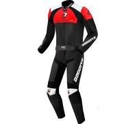 Bogotto Losail Wo Piece Moto Moto Traje de Cuero, Negro/Blanco/Rojo, Talla 50
