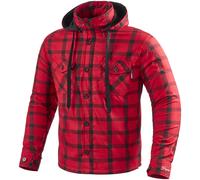 Bogotto Lumb-R Sudadera con capucha y cremallera para motocicleta, negro-rojo, tamaño 6XL para Hombres