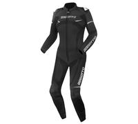 Bogotto Misano Mono de cuero para damas de dos piezas, negro-gris, tamaño 46 para Mujer