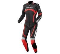 Bogotto Misano Mono de cuero para damas de dos piezas, negro-rojo, tamaño 38 para Mujer
