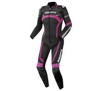 Bogotto Misano Mono de cuero para damas de dos piezas, negro-rosa, tamaño 40 para Mujer