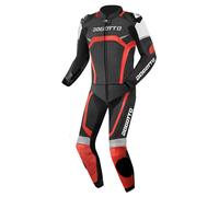 Bogotto Misano Moto de cuero de dos piezas, negro-rojo, tamaño 48 para Hombres