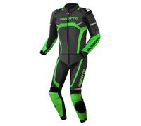 Bogotto Misano Moto de cuero de dos piezas, negro-verde, tamaño 46 para Hombres