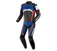 Bogotto Misano Tuta in pelle da moto a due pezzi, nero/bianco/rosso/blu, 46