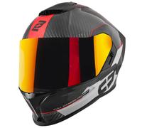 Bogotto Phantom Combo Carbon Casco, negro-blanco-rojo, tamaño L para Hombres