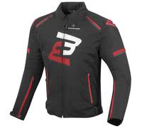 Bogotto Sparrow Chaqueta textil impermeable para motocicleta, negro/rojo, Talla XS