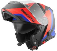 Bogotto V271 BT Zabu Casco Bluetooth, negro/rojo/azul, Talla S