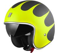Bogotto V537 Wogi Casco Jet, negro mate/amarillo, Talla M