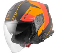 Bogotto V586 Detri BT Casco Bluetooth Jet, negro/naranja, Talla XS