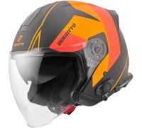 Bogotto V586 Detri BT Casco Bluetooth Jet, negro-naranja, tamaño XS para Hombres