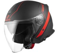 Bogotto V586 Detri Casco Jet, negro-rojo, tamaño XL para Hombres