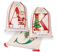 Bohaluo Bolsas de regalo de Navidad personalizadas con cordón, saco de Papá Noel personalizado impreso con tu foto y texto, bolsas de regalo de Navidad reutilizables para regalo de fiesta de