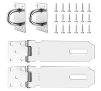 Bohaner 2 cierres de candado de 4 pulgadas de acero inoxidable para puerta, dispositivo de bloqueo de seguridad, con tornillos para puerta, ventana, armario, dormitorio, cuarto de baño