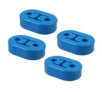 Bohaner 4 soportes universales de goma de escape azul para tubo de escape de coche, resistente, aislador, absorbente de golpes, 2 agujeros, 12 mm, para la mayoría de coches, camiones, furgonetas