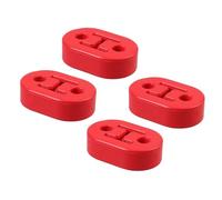 Bohaner 4 soportes universales de goma de escape rojos para tubos de escape de coche, resistentes, aisladores absorbentes de golpes, 2 agujeros, 12 mm, para la mayoría de coches, camiones, furgonetas