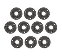 Bohaner Brida de tubería negra, 10 unidades de 3/4 pulgadas con 3 agujeros, rosca de metal BSP, brida para tuberías, hierro maleable para tubos industriales, muebles, bares, restaurantes, hoteles y