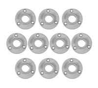 Bohaner Brida de tubo gris plateado, 10 unidades de 3/4 pulgadas con 3 agujeros, rosca de metal BSP, brida para tuberías, hierro maleable para tubos industriales, muebles, bares, restaurantes, hoteles