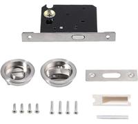 Bohaner Juego de 3 palancas para puerta corredera de baño, cerradura de puerta de baño, mecanismo de seguridad, aprobado por la CE y protección contra incendios, cerraduras cromadas de zinc para