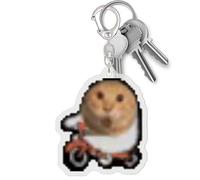 Bohany Divertido llavero de gato - Divertido llavero de cabeza de acrílico, colgante de animales para adolescentes, niños y adultos para uso diario, viajes, fiestas y, Gato de rueda, Siehe