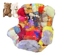 Bohany Puf de almacenamiento de peluche, 2 en 1, soporte para juguetes, juguete a prueba de fugas, para interiores, habitación infantil, salón, sala de juegos