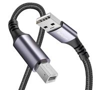 Bohconn Cable de impresora, cable USB 2.0 tipo A macho a B macho, cable de impresora USB compatible con HP, Brother, Epson, Canon, Delll, Lexmark, Xerox, Samsung y más