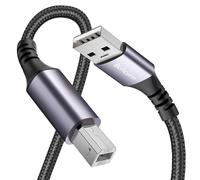 Bohconn Cable de impresora USB 4 m, USB 2.0 tipo B, cable USB A a USB B, cable de impresora para PC, cable de impresora para HP, Canon, Epson, Samsung, pixma, Dell, Lexmark, Xerox, Brother (gris)