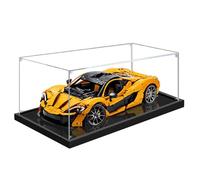 BoHeart Vitrina acrílica para Lego 42172 McLaren P1 Special, personalizada, transparente, a prueba de polvo, se puede coleccionar, tamaño: 62 x 31 x 20 cm (modelo no incluido) (base negra)