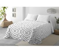 BOHEME | Colcha Estampada Reversible Triana Plata para Cama de 90 | Ligera, Transpirable y de Secado Rápido | 180x270 cm | Ideal para Entretiempo