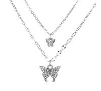 Bohème Collar Colgante Mariposa, Collar Mujer Colgante de Acero Inoxidable, Collar Apilable Señoras