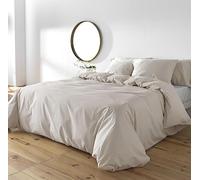 BOHEME Funda nórdica Lisa Lino Cama 90 cm - 150x220 cm, algodón 200 Hilos. Cierre con Botones.