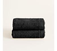 BOHEME | Juego de 2 Toallas de Lavabo Serenity | Negro | 50x100 | 100% Algodón Peinado | 600 g/m² | Suaves, Absorbentes y de Secado Rápido | Lavables a Máquina | Uso Diario