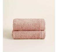 BOHEME | Juego de 2 Toallas de Lavabo Serenity | Salmón | 50x100 | 100% Algodón Peinado | 600 g/m² | Suaves, Absorbentes y de Secado Rápido | Lavables a Máquina | Uso Diario