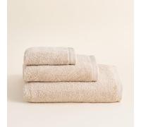 BOHEME | Juego de 3 Toallas Serenity | Natural | 1(30x50) + 1(50x100) + 1(70x140) | 100% Algodón Peinado | 600 g/m² | Suaves, Absorbentes y de Secado Rápido | Lavables a Máquina | Uso Diario