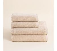 BOHEME | Juego de 4 Toallas de Ducha Serenity | Natural | 2(50x100) + 2(70x140) | 100% Algodón Peinado | 600 g/m² | Suaves, Absorbentes y de Secado Rápido | Lavables a Máquina | Uso Diario