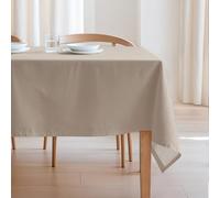 BOHEME | Mantel Rectangular Antimanchas Lienzo | No Necesita Plancha | Color Beige | 155x250 cm | Hecho en España | Lavable a Máquina | Ideal para Uso Diario