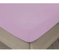 BOHEME Sábana Bajera Ajustable Lisa Rosa Cama 160 cm - 160x190/200 cm, 100% algodón.