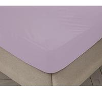 BOHEME Sábana Bajera Ajustable Lisa Violeta Cama 200 cm - 200x190/200 cm, 100% algodón.