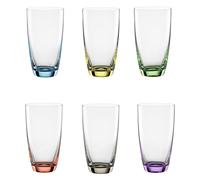 Bohemia Cristal 093 006 051 Vasos de Aperitivo Aprox. 350 ml, de Cristal. Juego «Viva Colori» de 6 Vasos