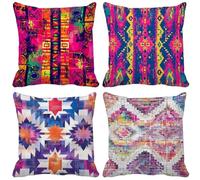 Bohemia Funda Cojin 60 x 60 Geometría Fundas Cojines Sofa Juego de 4 Cojines Exterior Suave Decoración Cushion Covers con Cremallera Oculta para Primavera Verano Exterior Patio Balcón Jardín h20-U