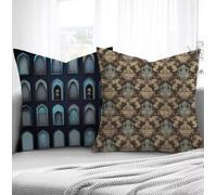 Bohemia Fundas de Cojines 65x65cm, Retro Fundas para Sofa xxl Juego de 2 Ultrasuave y Cómodo Cuadrado Cojines Exterior con Cremallera Invisible para Silla Dormitorio halloween Decorar Regalos R1-215