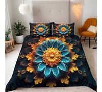Bohemia Fundas Nordicas Cama 150 El Encanto Exótico De Mandala Ropa De Cama para Adultos con Cremallera Fundas Nordicas de Microfibra (220x240cm) + 2 Fundas de Almohada 50x75cm