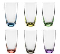 Bohemia Cristal 093 006 051 Vasos de Aperitivo Aprox. 350 ml, de Cristal. Juego «Viva Colori» de 6 Vasos